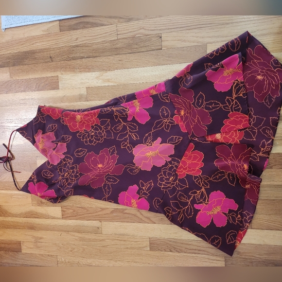 Vintage Express Red/Orange Tropical Floral Print - Picture 4 of 6